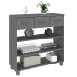 vidaXL Mesa consola madera maciza de pino gris oscuro 90x35x90 cm vidaXL Mesa consola madera maciza de pino gris oscuro 90x35x90 cm