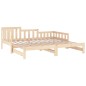 vidaXL Sofá cama extraíble madera maciza de pino 2x(90x190) cm