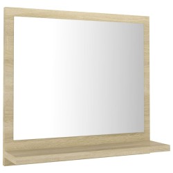 vidaXL Espejo de baño madera contrachapada color roble 40x10,5x37 cm