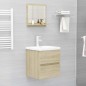 vidaXL Espejo de baño madera contrachapada color roble 40x10,5x37 cm vidaXL Espejo de baño madera contrachapada color roble 40x10,5x37 cm