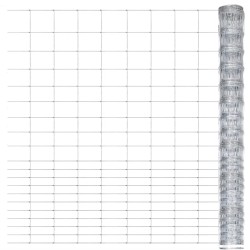 vidaXL Valla de jardín de acero galvanizado plateado 50x1,6 m