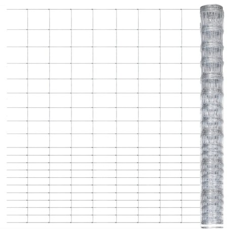 vidaXL Valla de jardín de acero galvanizado plateado 50x1,6 m