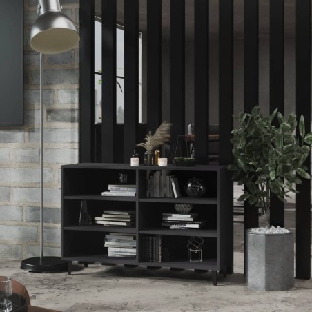 vidaXL Aparador de madera contrachapada gris 103,5x35x70 cm