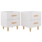 vidaXL Mesitas de noche 2 unidades blanco brillante 40x35x47,5 cm