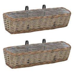 vidaXL Jardinera de balcón con forro PE 60 cm 2 unidades
