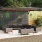 vidaXL Muebles de jardín 13 pzas y cojines ratán sintético gris oscuro vidaXL Muebles de jardín 13 pzas y cojines ratán sintético gris oscuro