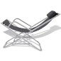 vidaXL Tumbonas reclinables 2 unidades acero negro vidaXL Tumbonas reclinables 2 unidades acero negro