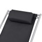 vidaXL Tumbonas reclinables 2 unidades acero negro vidaXL Tumbonas reclinables 2 unidades acero negro