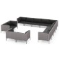 vidaXL Muebles de jardín 13 pzas y cojines ratán sintético gris oscuro vidaXL Muebles de jardín 13 pzas y cojines ratán sintético gris oscuro