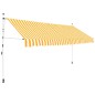vidaXL Toldo manual retráctil 400 cm naranja y blanco a rayas vidaXL Toldo manual retráctil 400 cm naranja y blanco a rayas