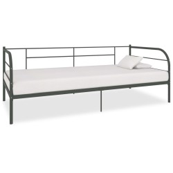 vidaXL Estructura de cama de metal gris 90x200 cm