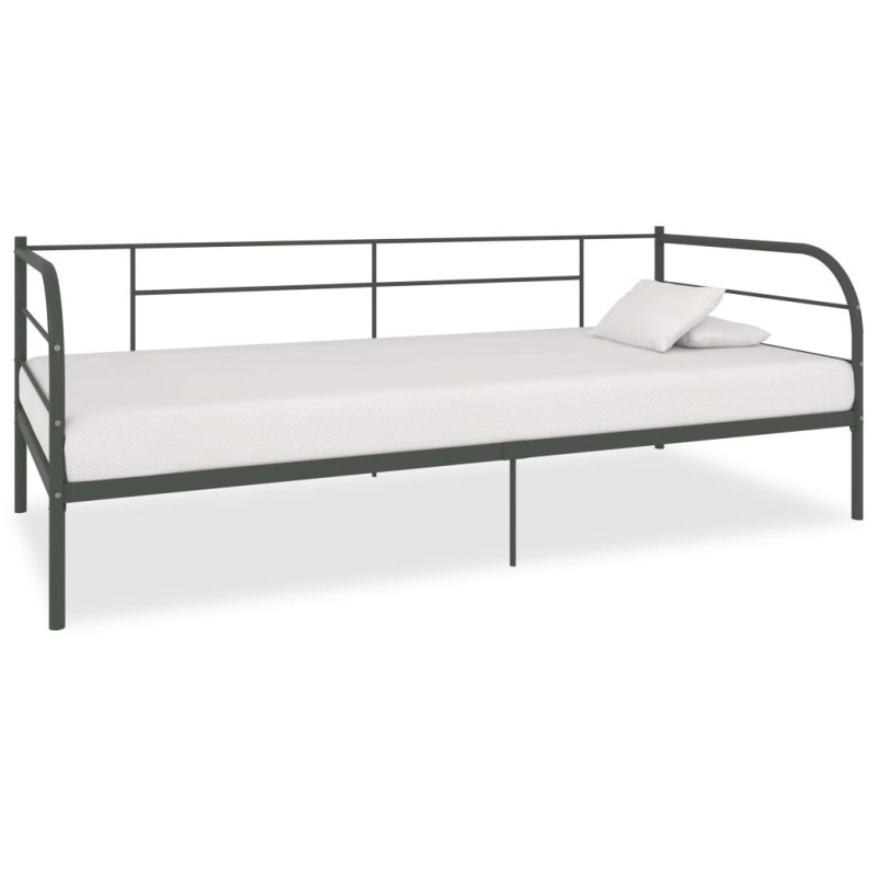 vidaXL Estructura de cama de metal gris 90x200 cm