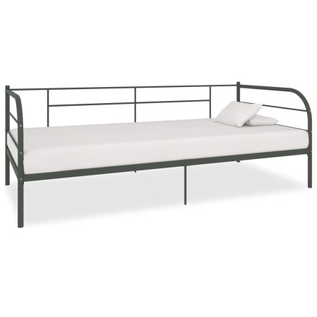 vidaXL Estructura de cama de metal gris 90x200 cm