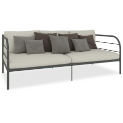 vidaXL Estructura de cama de metal gris 90x200 cm