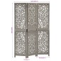 vidaXL Biombo 3 paneles tallado a mano madera de mango gris 120x165 cm vidaXL Biombo 3 paneles tallado a mano madera de mango gris 120x165 cm