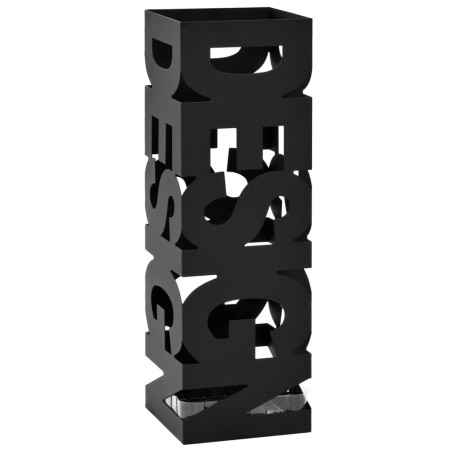 vidaXL Paragúero diseño Design acero negro 