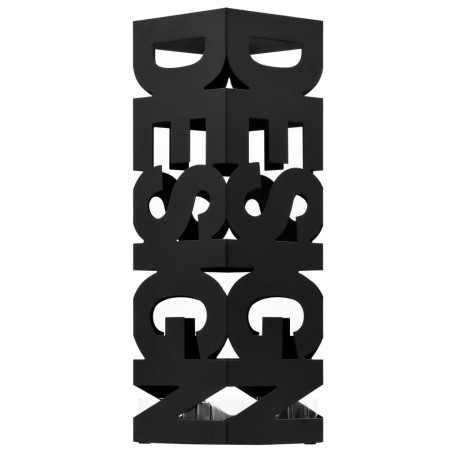 vidaXL Paragúero diseño Design acero negro 