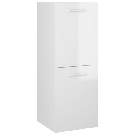 vidaXL Armario de baño madera contrachapada blanco brillo 30x30x80 cm