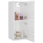 vidaXL Armario de baño madera contrachapada blanco brillo 30x30x80 cm