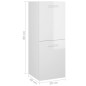 vidaXL Armario de baño madera contrachapada blanco brillo 30x30x80 cm