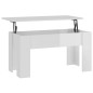 vidaXL Mesa de centro madera contrachapada blanco brillo 101x49x52 cm vidaXL Mesa de centro madera contrachapada blanco brillo 101x49x52 cm