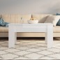 vidaXL Mesa de centro madera contrachapada blanco brillo 101x49x52 cm vidaXL Mesa de centro madera contrachapada blanco brillo 101x49x52 cm