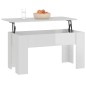 vidaXL Mesa de centro madera contrachapada blanco brillo 101x49x52 cm vidaXL Mesa de centro madera contrachapada blanco brillo 101x49x52 cm