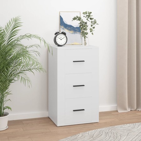 vidaXL Aparador de madera contrachapada blanco 40x33x70 cm