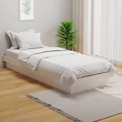 vidaXL Estructura de cama individual madera maciza blanca 75x190 cm
