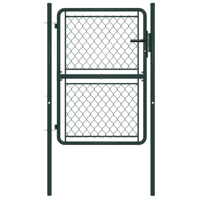 vidaXL Puerta de jardín de acero verde 100x150 cm vidaXL Puerta de jardín de acero verde 100x150 cm
