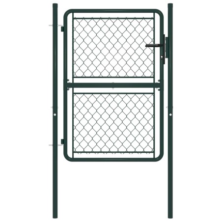 vidaXL Puerta de jardín de acero verde 100x150 cm