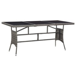 vidaXL Mesa de jardín ratán sintético gris 170x80x74 cm 