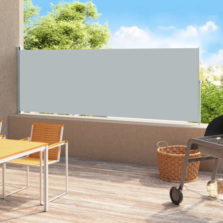 vidaXL Toldo lateral retráctil para patio gris 200x500 cm
