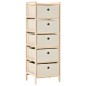 vidaXL Estantería de almacenaje 5 cestas de tela madera de cedro beige vidaXL Estantería de almacenaje 5 cestas de tela madera de cedro beige