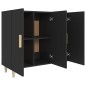 vidaXL Aparador de madera de ingeniería negro 90x34x80 cm vidaXL Aparador de madera de ingeniería negro 90x34x80 cm