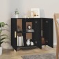 vidaXL Aparador de madera de ingeniería negro 90x34x80 cm vidaXL Aparador de madera de ingeniería negro 90x34x80 cm