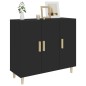 vidaXL Aparador de madera de ingeniería negro 90x34x80 cm vidaXL Aparador de madera de ingeniería negro 90x34x80 cm
