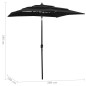 vidaXL Sombrilla de 3 niveles con poste de aluminio negra 2x2 m vidaXL Sombrilla de 3 niveles con poste de aluminio negra 2x2 m