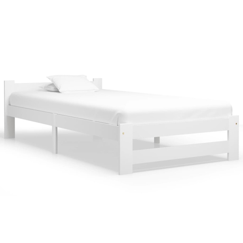 vidaXL Estructura de cama de madera maciza de pino blanco 100x200 cm vidaXL Estructura de cama de madera maciza de pino blanco 100x200 cm