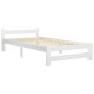 vidaXL Estructura de cama de madera maciza de pino blanco 100x200 cm vidaXL Estructura de cama de madera maciza de pino blanco 100x200 cm