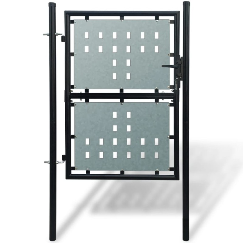 vidaXL Puerta de valla de jardín negra 100x200 cm vidaXL Puerta de valla de jardín negra 100x200 cm