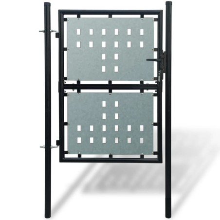 vidaXL Puerta de valla de jardín negra 100x200 cm