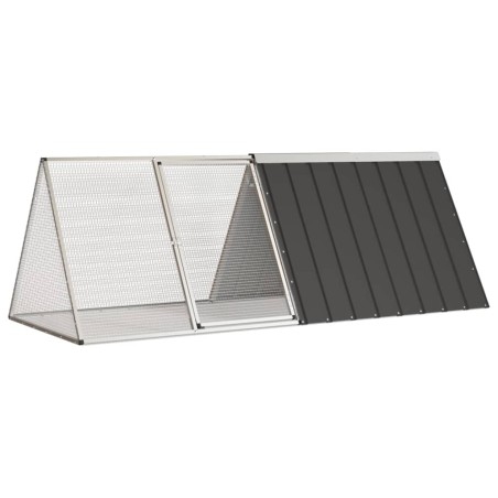 vidaXL Jaula de conejos acero galvanizado antracita 201,5x80,5x71 cm