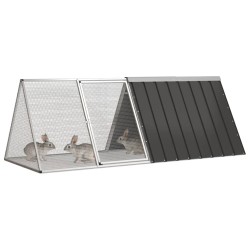 vidaXL Jaula de conejos acero galvanizado antracita 201,5x80,5x71 cm