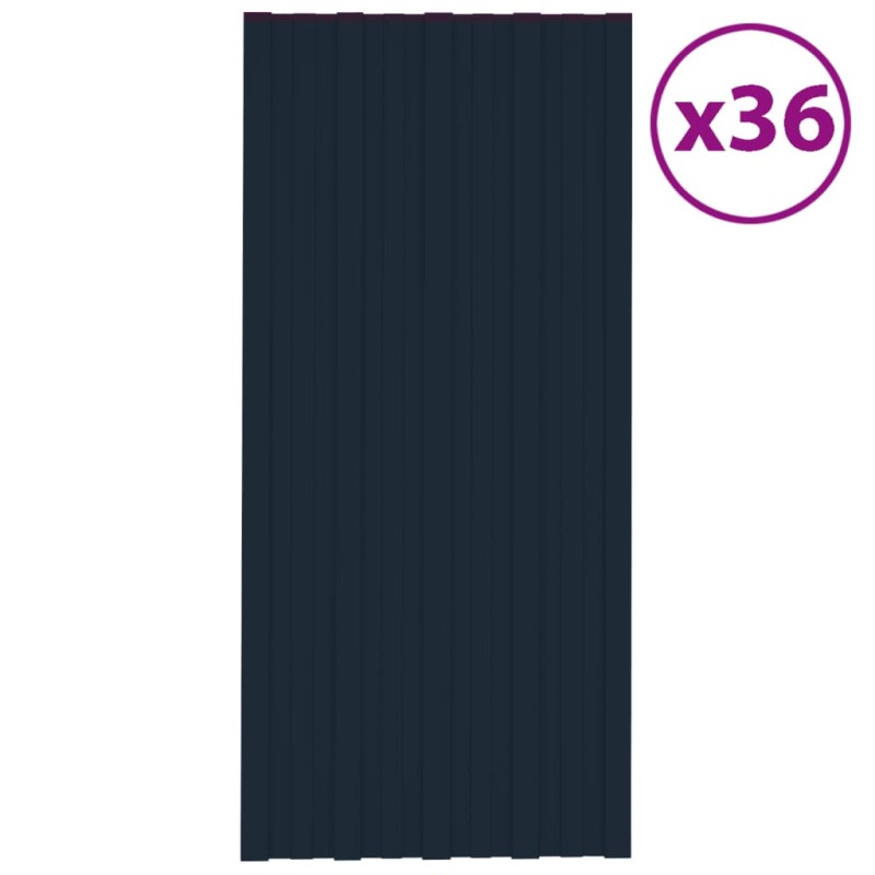 vidaXL Panel para tejado acero galvanizado antracita 36 uds 100x45 cm vidaXL Panel para tejado acero galvanizado antracita 36 uds 100x45 cm