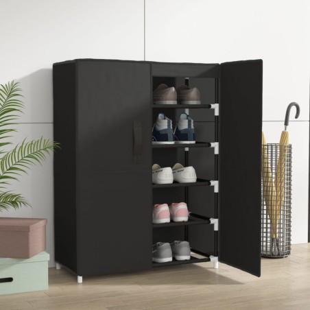 vidaXL Armario zapatero de tela negro 60x28x90 cm