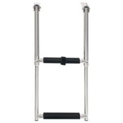 vidaXL Escalera de embarque plegable 2 peldaños acero inoxidable