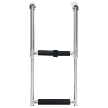 vidaXL Escalera de embarque plegable 2 peldaños acero inoxidable