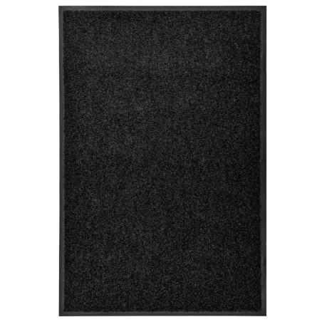 vidaXL Felpudo lavable negro 60x90 cm