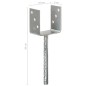 vidaXL Anclajes de valla 6 uds acero galvanizado plateado 10x6x30 cm